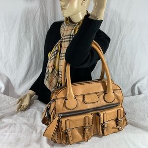 CHLOE Edith Contrast Stitch Bowler Made in Italy